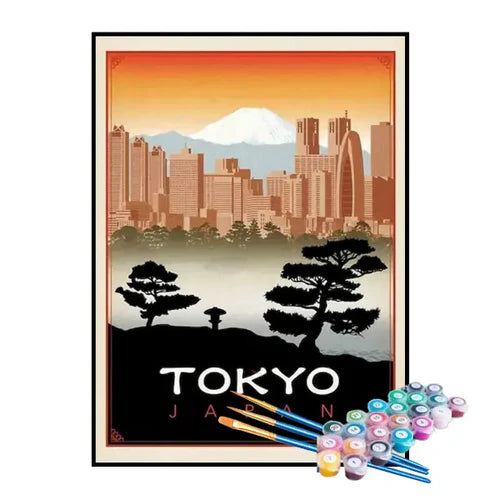 Kit de Pintura Numerada - Tóquio, Japão