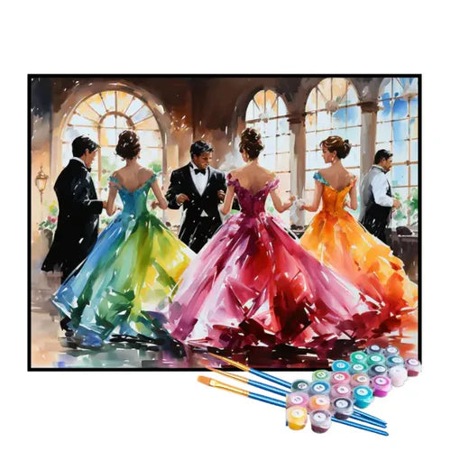 Kit de Pintura Numerada - O Baile dos Vestidos