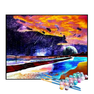 Kit de Pintura Numerada - Chuva de Meteoros na Galáxia