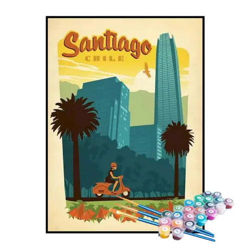 Kit de Pintura Numerada - Santiago, Chile