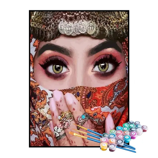 Kit de Pintura Numerada - Mulher com Véu Estampado