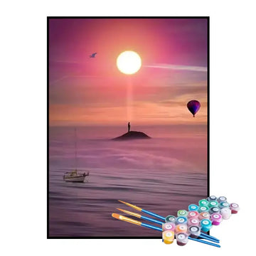 Kit de Pintura Numerada - Homem no Meio do Mar