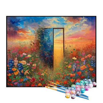 Kit de Pintura Numerada - Porta para o Jardim das Flores