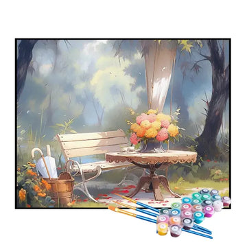 Kit de Pintura Numerada - Banco no Jardim