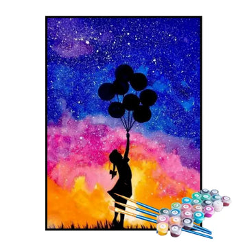 Kit de Pintura Numerada - A Menina e os Balões
