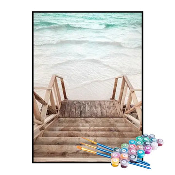 Kit de Pintura Numerada - Escada do Píer para o Mar
