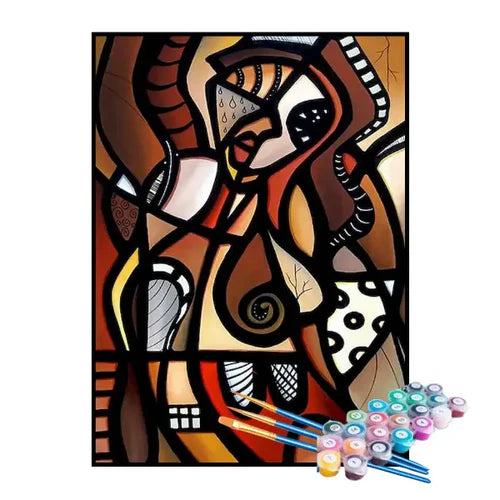 Kit de Pintura Numerada - Tela Abstrata