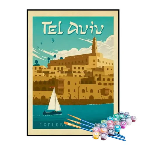 Kit de Pintura Numerada - Tel Aviv, Israel
