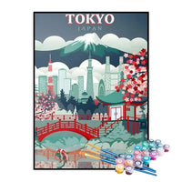 Kit de Pintura Numerada - Mapa de Tóquio