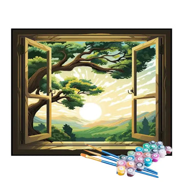 Kit de Pintura Numerada - A Janela para o Amanhecer