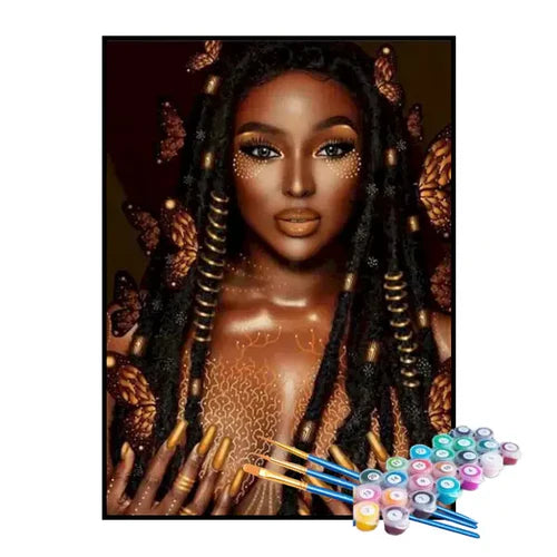 Kit de Pintura Numerada - Mulher Bonita com Dreads