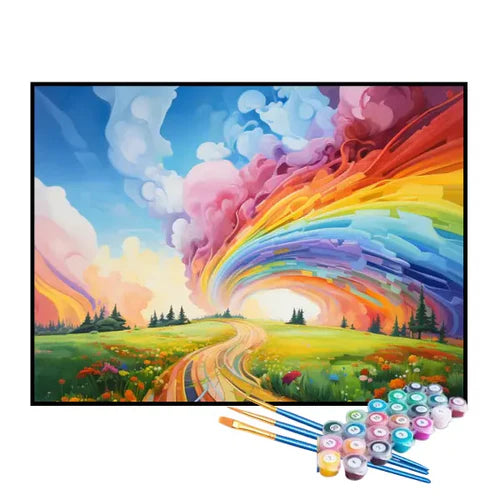 Kit de Pintura Numerada - Arco-Íris no Fim da Trilha