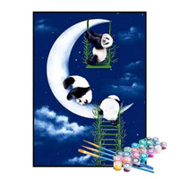 Kit de Pintura Numerada - Pandinhas na Lua