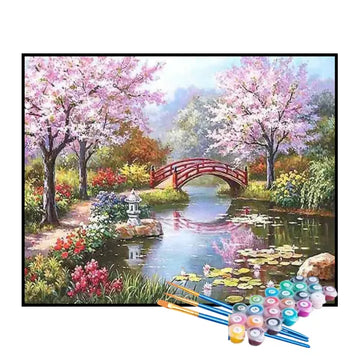 Kit de Pintura Numerada - Ponte na Floresta Florida