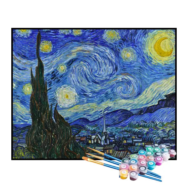 Kit de Pintura Numerada - A Noite Estrelada, Van Gogh