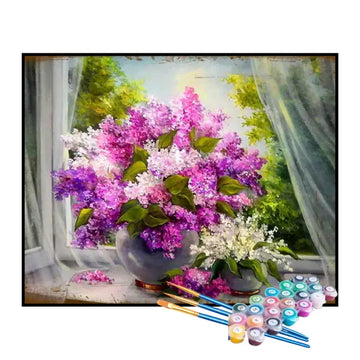 Kit de Pintura Numerada - Vaso de Flores