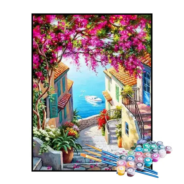 Kit de Pintura Numerada - Escadas Floridas