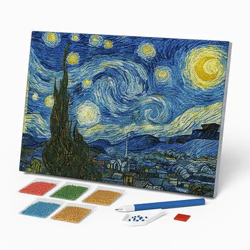Kit de Pintura com Diamantes - A Noite Estrelada, Van Gogh