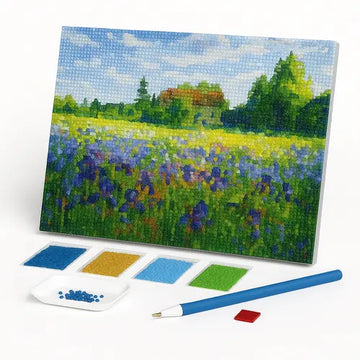 Kit de Pintura com Diamantes - Campo Florido