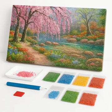 Kit de Pintura com Diamantes - Caminho no Jardim