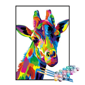 Kit de Pintura Numerada - Girafa Abstrata