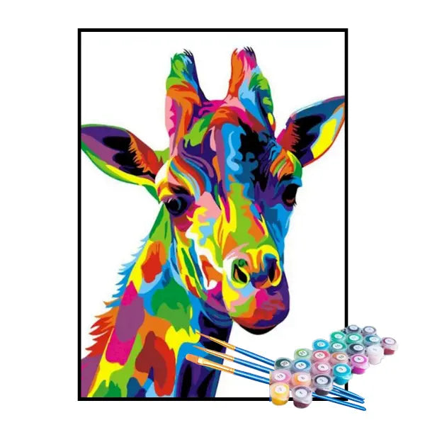 Kit de Pintura Numerada - Girafa Abstrata