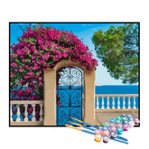 Kit de Pintura Numerada - Varanda Florida à Beira-Mar