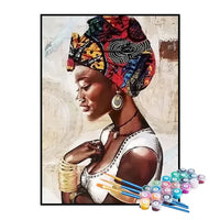 Kit de Pintura Numerada - A Mulher com Turbante Estampado