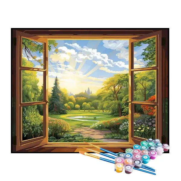 Kit de Pintura Numerada - A Janela para o Parque