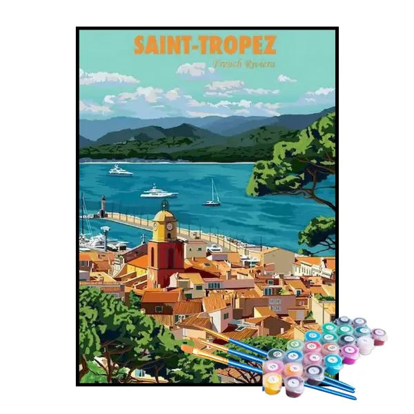 Kit de Pintura Numerada - Saint-Tropez, França
