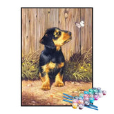 Kit de Pintura Numerada - Filhote na Cerca