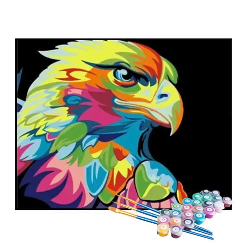 Kit de Pintura Numerada - Águia Colorida