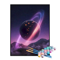 Kit de Pintura Numerada - Saturno na Galáxia