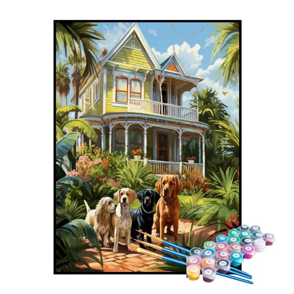 Kit de Pintura Numerada - Mansão dos Cachorros