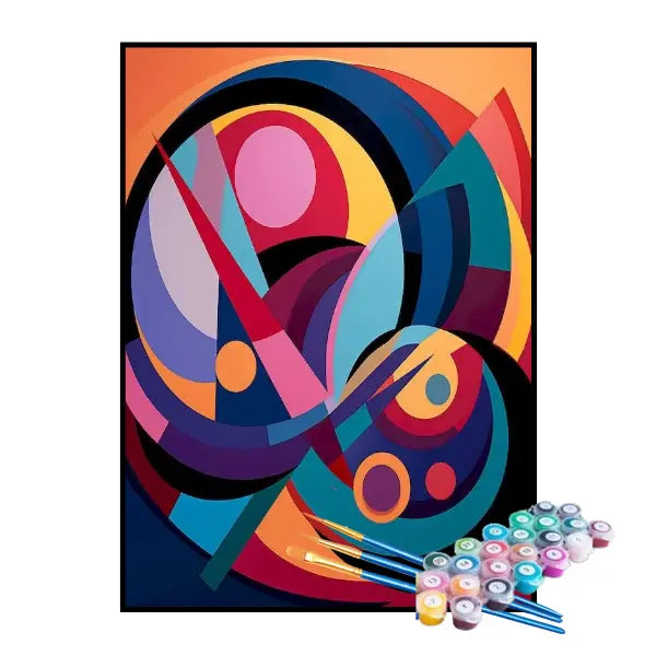 Kit de Pintura Numerada - Círculos Abstratos