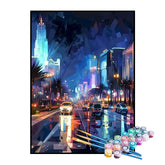 Kit de Pintura Numerada - Tráfego na Cidade à Noite