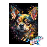 Kit de Pintura Numerada - Chihuahua Abstrato