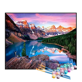 Kit de Pintura Numerada - Vista Deslumbrante Além das Montanhas