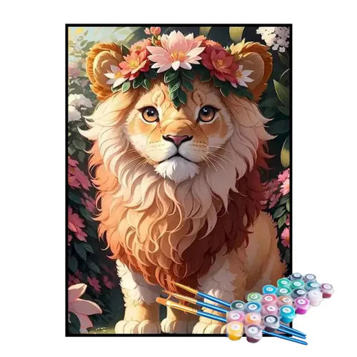 Kit de Pintura Numerada - Filhote de Leão