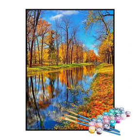 Kit de Pintura Numerada - Parque no Outono