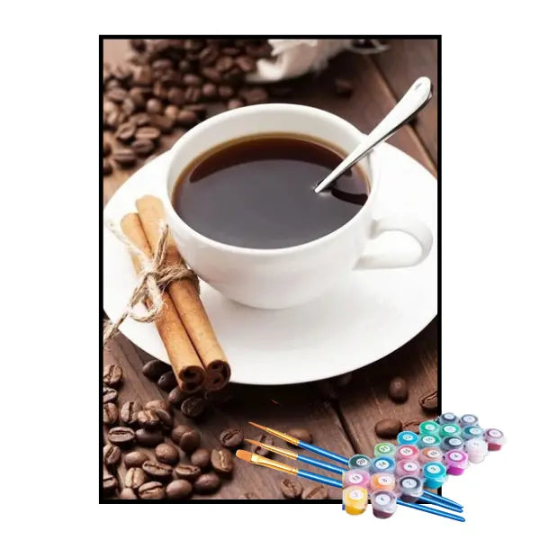 Kit de Pintura Numerada - Café Preto com Canela