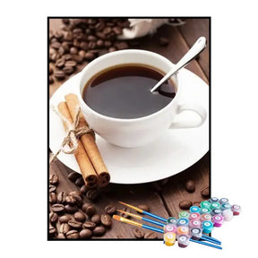 Kit de Pintura Numerada - Café Preto com Canela