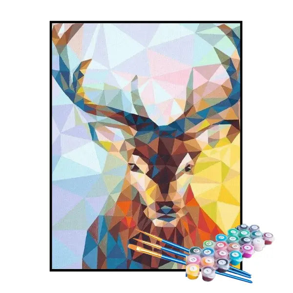 Kit de Pintura Numerada - Cervo Geométrico