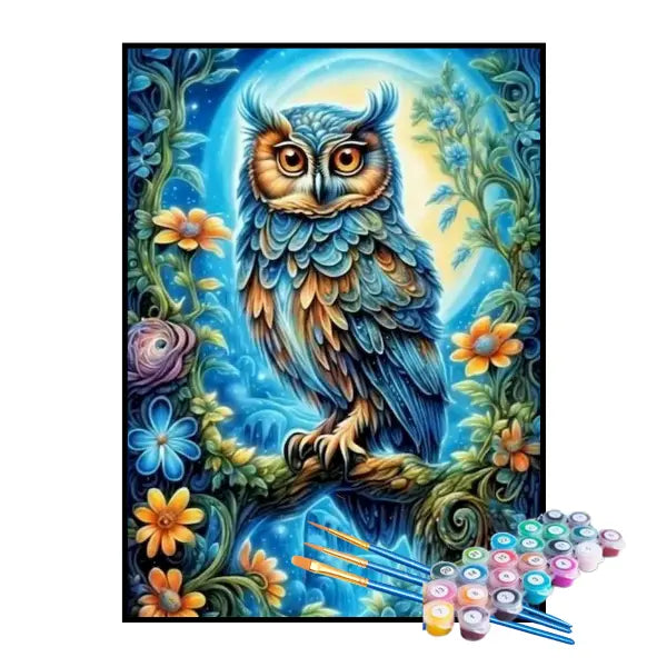 Kit de Pintura Numerada - A Coruja Azul