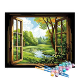 Kit de Pintura Numerada - A Janela para a Floresta
