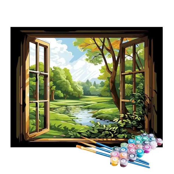 Kit de Pintura Numerada - A Janela para a Floresta