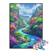 Kit de Pintura Numerada - Caminho do Rio pelo Horizonte
