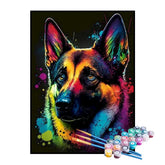 Kit de Pintura Numerada - Pastor Alemão Abstrato