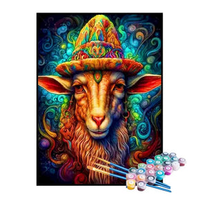 Kit de Pintura Numerada - Ovelha Mágica Abstrata