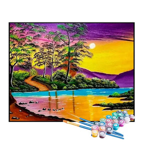 Kit de Pintura Numerada - Lago Colorido